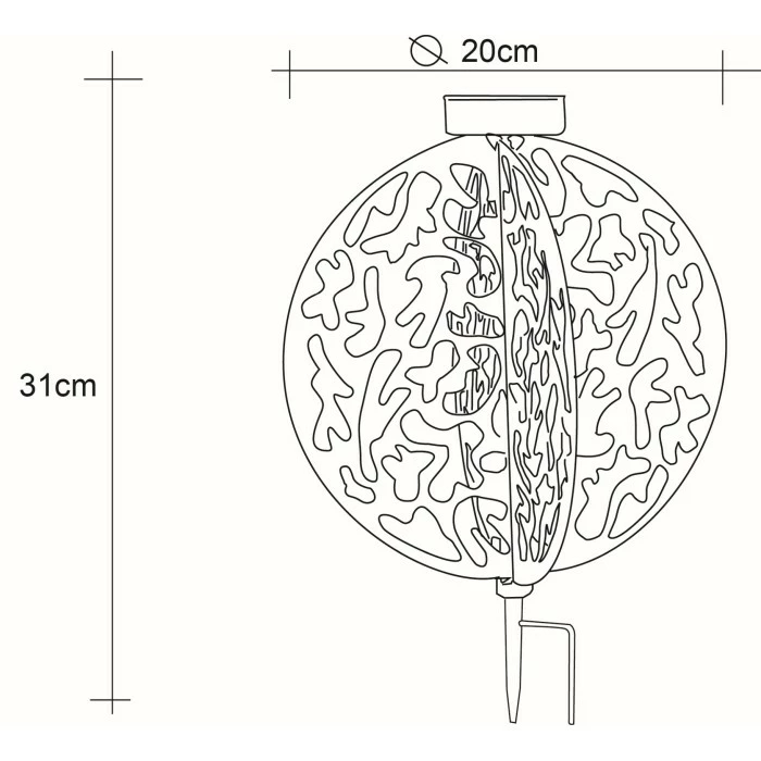 Globo Solarleuchte LED Rostfarben, 1-flammig 7 Globo Solarleuchte LED Rostfarben, 1-flammig – Bild 5