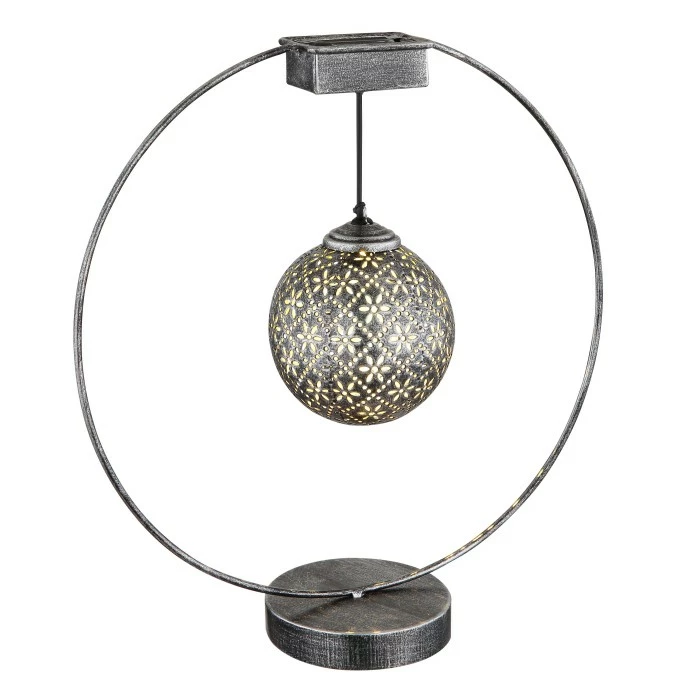 Globo Solarleuchte LED Schwarz, Altsilber, 1-flammig 4 Globo Solarleuchte LED Schwarz, Altsilber, 1-flammig – Bild 2