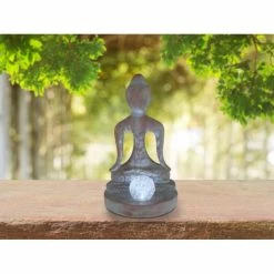 Globo Gobo BUDDHA Solarleuchte LED Grau, Bronze, 1-flammig