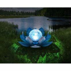 Globo Gobo LOTUS Solarleuchte LED Schwarz, Silber, 1-flammig