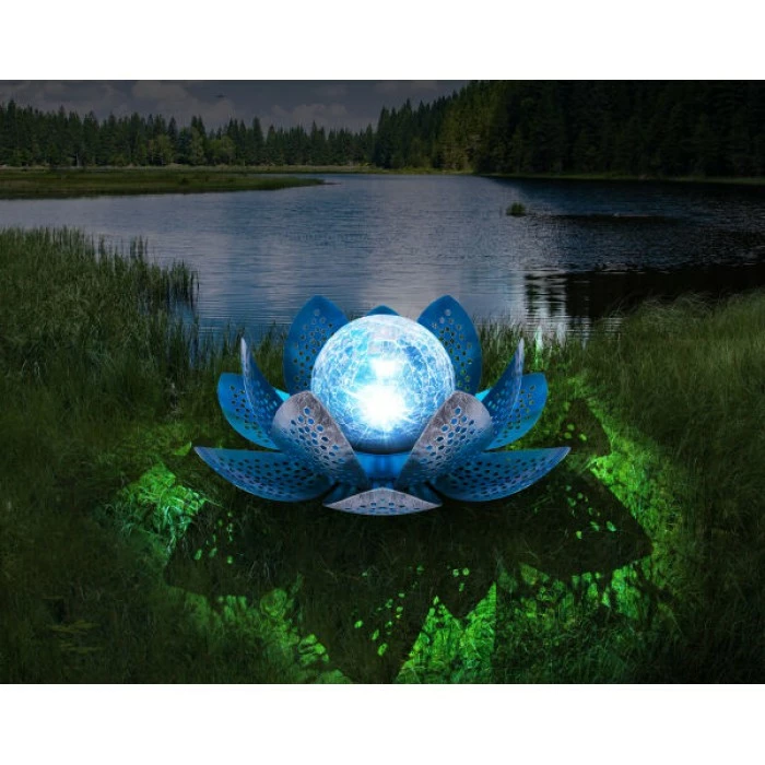 Globo Gobo LOTUS Solarleuchte LED Schwarz, Silber, 1-flammig 3 Globo Gobo LOTUS Solarleuchte LED Schwarz, Silber, 1-flammig