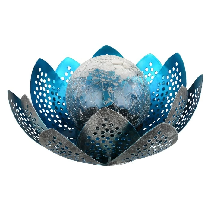 Globo Gobo LOTUS Solarleuchte LED Schwarz, Silber, 1-flammig 5 Globo Gobo LOTUS Solarleuchte LED Schwarz, Silber, 1-flammig – Bild 3