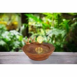 Globo Gobo VOGELTRÄNKE Solarleuchte LED Braun, Weiß, 1-flammig