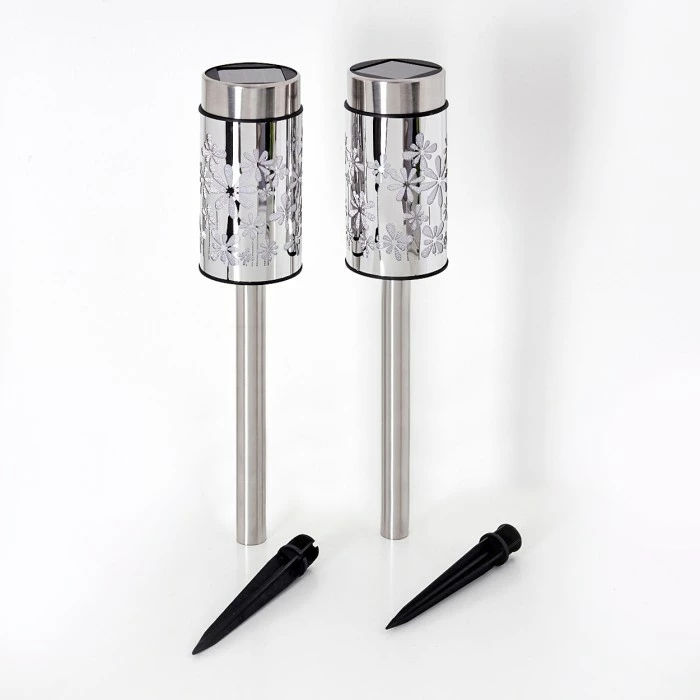 Hofstein Gorizia Solarleuchte LED Edelstahl, 2-flammig, Farbwechsler 16 Hofstein Gorizia Solarleuchte LED Edelstahl, 2-flammig, Farbwechsler – Bild 14