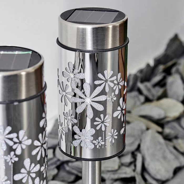 Hofstein Gorizia Solarleuchte LED Edelstahl, 2-flammig, Farbwechsler 11 Hofstein Gorizia Solarleuchte LED Edelstahl, 2-flammig, Farbwechsler – Bild 9