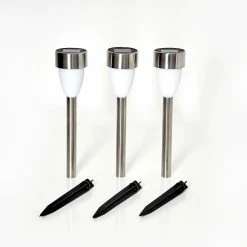 Hofstein Gorizia Solarleuchte LED Edelstahl, 3-flammig -Günstiges Solarleuchten Geschäft gorizia solarleuchte h3371480 12