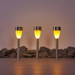 Hofstein Gorizia Solarleuchte LED Edelstahl, 3-flammig -Günstiges Solarleuchten Geschäft gorizia solarleuchte h3371480 2