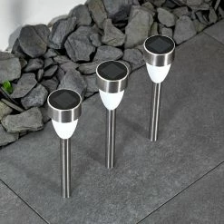 Hofstein Gorizia Solarleuchte LED Edelstahl, 3-flammig -Günstiges Solarleuchten Geschäft gorizia solarleuchte h3371480 3