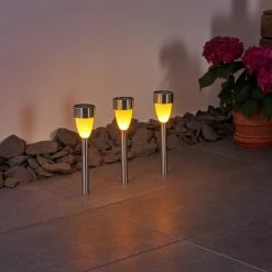 Hofstein Gorizia Solarleuchte LED Edelstahl, 3-flammig -Günstiges Solarleuchten Geschäft gorizia solarleuchte h3371480 4