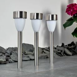 Hofstein Gorizia Solarleuchte LED Edelstahl, 3-flammig -Günstiges Solarleuchten Geschäft gorizia solarleuchte h3371480 5