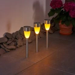 Hofstein Gorizia Solarleuchte LED Edelstahl, 3-flammig -Günstiges Solarleuchten Geschäft gorizia solarleuchte h3371480 7