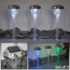 Hofstein Groningen 3er Set Solarleuchte LED Edelstahl, Transparent, Klar, 2-flammig, Farbwechsler -Günstiges Solarleuchten Geschäft groningen 3er set solarleuchte h3371107 0