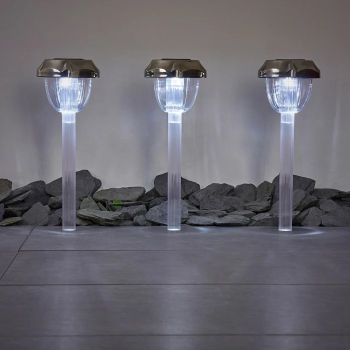 Hofstein Groningen 3er Set Solarleuchte LED Edelstahl, Transparent, Klar, 2-flammig, Farbwechsler 13 Hofstein Groningen 3er Set Solarleuchte LED Edelstahl, Transparent, Klar, 2-flammig, Farbwechsler – Bild 11