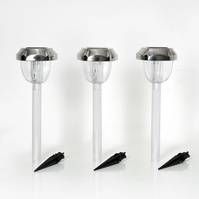Hofstein Groningen 3er Set Solarleuchte LED Edelstahl, Transparent, Klar, 2-flammig, Farbwechsler 16 Hofstein Groningen 3er Set Solarleuchte LED Edelstahl, Transparent, Klar, 2-flammig, Farbwechsler – Bild 14