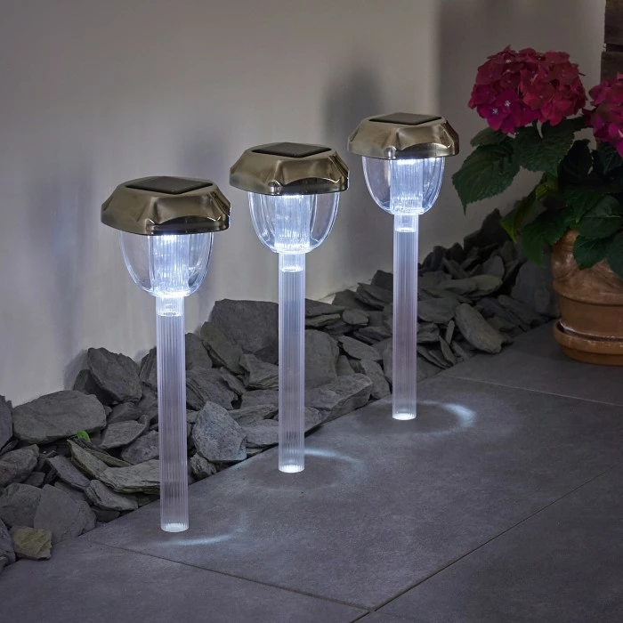 Hofstein Groningen 3er Set Solarleuchte LED Edelstahl, Transparent, Klar, 2-flammig, Farbwechsler 8 Hofstein Groningen 3er Set Solarleuchte LED Edelstahl, Transparent, Klar, 2-flammig, Farbwechsler – Bild 6