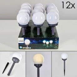 Hofstein Hakon 12er Set Solar-Wegeleuchte LED Grau, 1-flammig