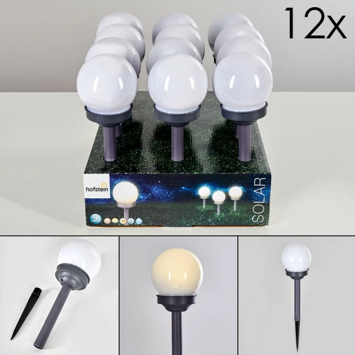 Hofstein Hakon 12er Set Solar-Wegeleuchte LED Grau, 1-flammig 3 Hofstein Hakon 12er Set Solar-Wegeleuchte LED Grau, 1-flammig