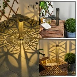 Hofstein Hankinson Solarleuchte LED Schwarz, Gold, 1-flammig