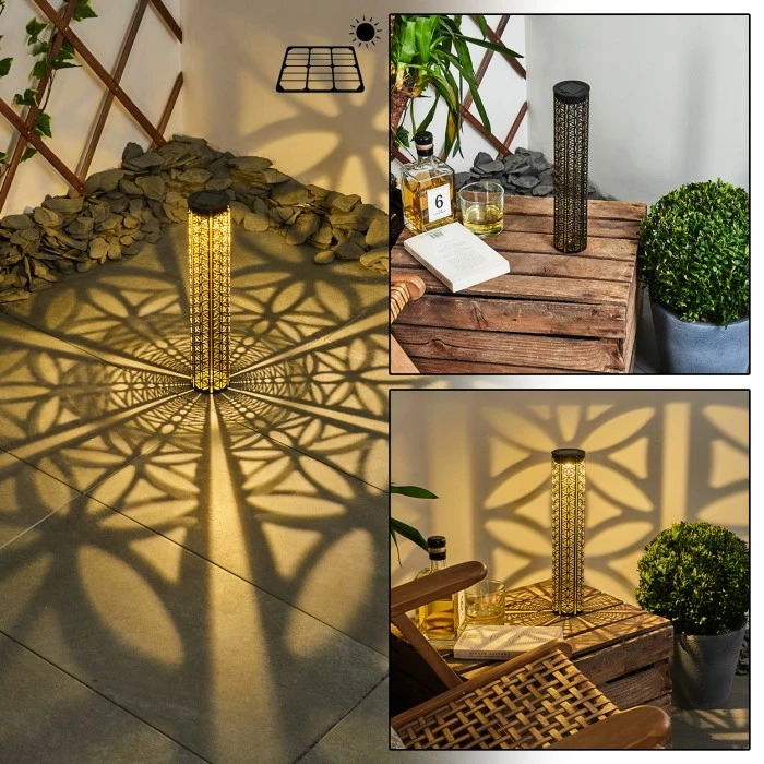 Hofstein Hankinson Solarleuchte LED Schwarz, Gold, 1-flammig 3 Hofstein Hankinson Solarleuchte LED Schwarz, Gold, 1-flammig