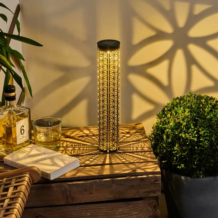 Hofstein Hankinson Solarleuchte LED Schwarz, Gold, 1-flammig 9 Hofstein Hankinson Solarleuchte LED Schwarz, Gold, 1-flammig – Bild 7