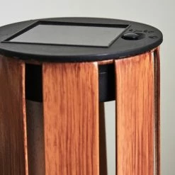 Hofstein Hankinson Solarleuchte LED Schwarz, Kupferfarben, Holz dunkel, 1-flammig -Günstiges Solarleuchten Geschäft hankinson solarleuchte h3419991 2