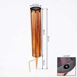 Hofstein Hankinson Solarleuchte LED Schwarz, Kupferfarben, Holz dunkel, 1-flammig -Günstiges Solarleuchten Geschäft hankinson solarleuchte h3419991 3