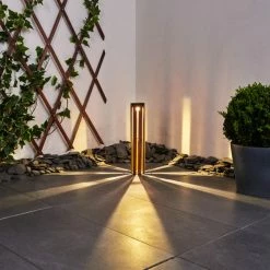 Hofstein Hankinson Solarleuchte LED Schwarz, Kupferfarben, Holz dunkel, 1-flammig -Günstiges Solarleuchten Geschäft hankinson solarleuchte h3419991 8