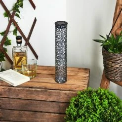 Hofstein Hankinson Solarleuchte LED Schwarz, Silber, 1-flammig -Günstiges Solarleuchten Geschäft hankinson solarleuchte h3420010 9