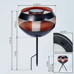Hofstein Harimal Solar-Tischleuchte LED Schwarz, Kupferfarben, 24-flammig 15 Hofstein Harimal Solar-Tischleuchte LED Schwarz, Kupferfarben, 24-flammig -Günstiges Solarleuchten Geschäft harimal solar tischleuchte h3425893 3