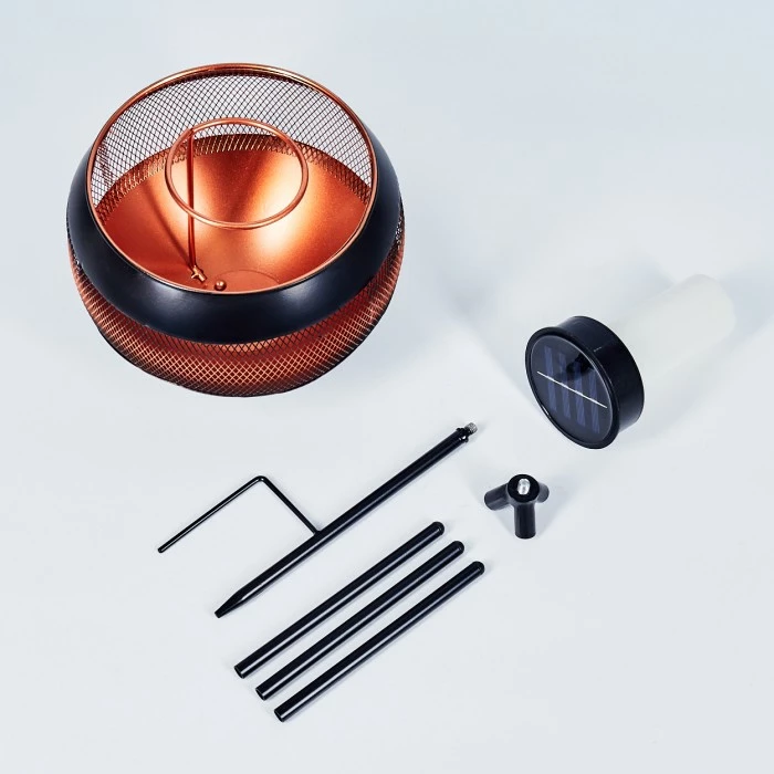 Hofstein Harimal Solar-Tischleuchte LED Schwarz, Kupferfarben, 24-flammig 7 Hofstein Harimal Solar-Tischleuchte LED Schwarz, Kupferfarben, 24-flammig – Bild 5