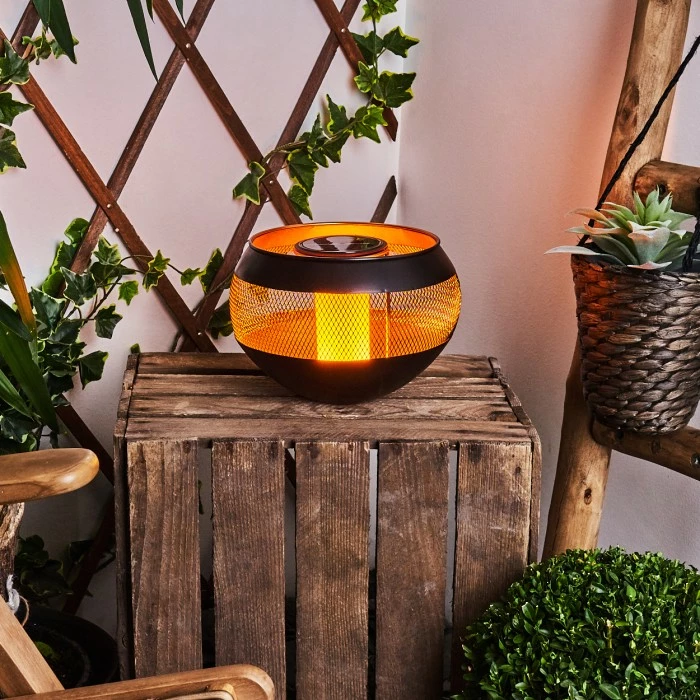 Hofstein Harimal Solar-Tischleuchte LED Schwarz, Kupferfarben, 24-flammig 11 Hofstein Harimal Solar-Tischleuchte LED Schwarz, Kupferfarben, 24-flammig – Bild 9