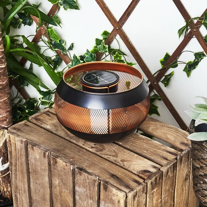 Hofstein Harimal Solar-Tischleuchte LED Schwarz, Kupferfarben, 24-flammig 12 Hofstein Harimal Solar-Tischleuchte LED Schwarz, Kupferfarben, 24-flammig – Bild 10