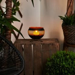 Hofstein Harimal Solarleuchte LED Schwarz, Kupferfarben, 1-flammig -Günstiges Solarleuchten Geschäft harimal solarleuchte h3425701 8