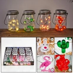 Hofstein Hasselt Solarleuchte 16er Set LED Rot, Silber, Grün, Rosa, Transparent, Klar, 10-flammig