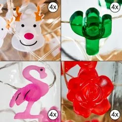 Hofstein Hasselt Solarleuchte 16er Set LED Rot, Silber, Grün, Rosa, Transparent, Klar, 10-flammig -Günstiges Solarleuchten Geschäft hasselt solarleuchte 16er set h3368121 6