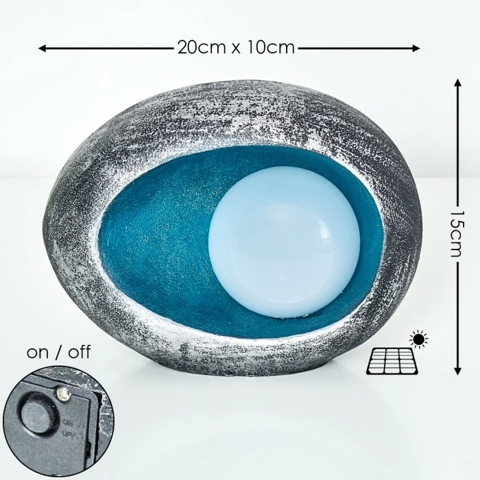 Hofstein Interlaken Solarleuchte LED Blau, Grau, Silber, 1-flammig 4 Hofstein Interlaken Solarleuchte LED Blau, Grau, Silber, 1-flammig – Bild 2