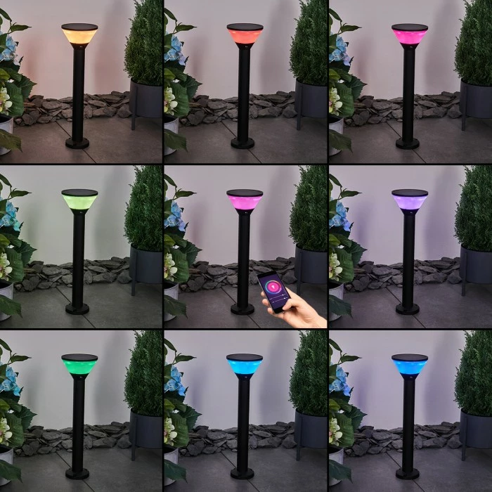 Hofstein Joennierni Wegeleuchte LED Schwarz, 1-flammig, Bewegungsmelder, Farbwechsler 4 Hofstein Joennierni Wegeleuchte LED Schwarz, 1-flammig, Bewegungsmelder, Farbwechsler – Bild 2