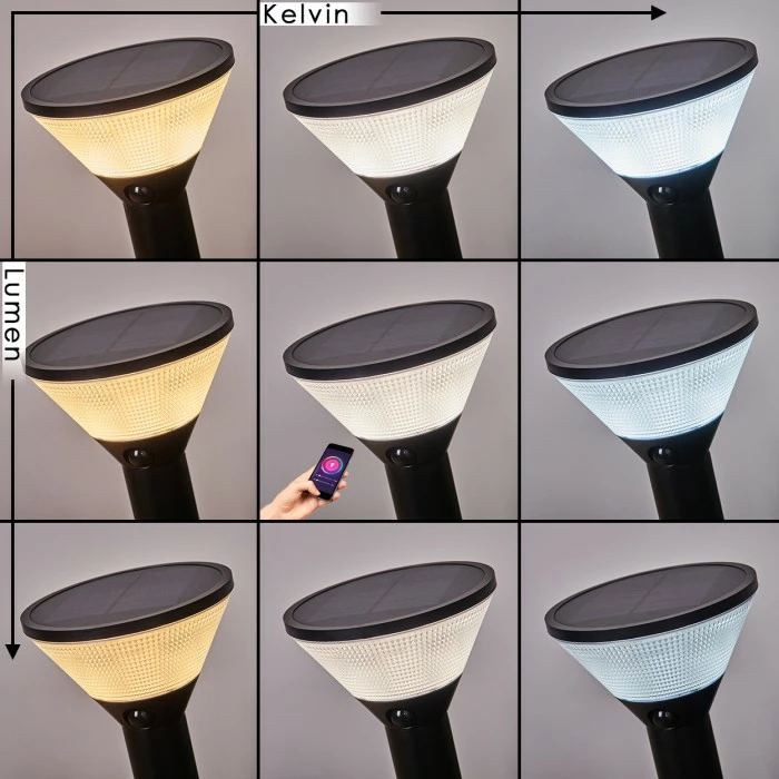 Hofstein Joennierni Wegeleuchte LED Schwarz, 1-flammig, Bewegungsmelder, Farbwechsler 5 Hofstein Joennierni Wegeleuchte LED Schwarz, 1-flammig, Bewegungsmelder, Farbwechsler – Bild 3