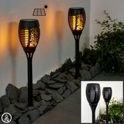 Hofstein Joinville 2er Set Solar-Wegeleuchte LED Schwarz, 1-flammig