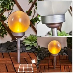 Hofstein Kanganbou Solarleuchte LED Nickel-Matt, 18-flammig