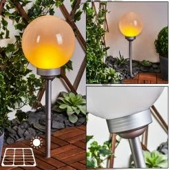 Hofstein Kanganbou Solarleuchte LED Nickel-Matt, 18-flammig