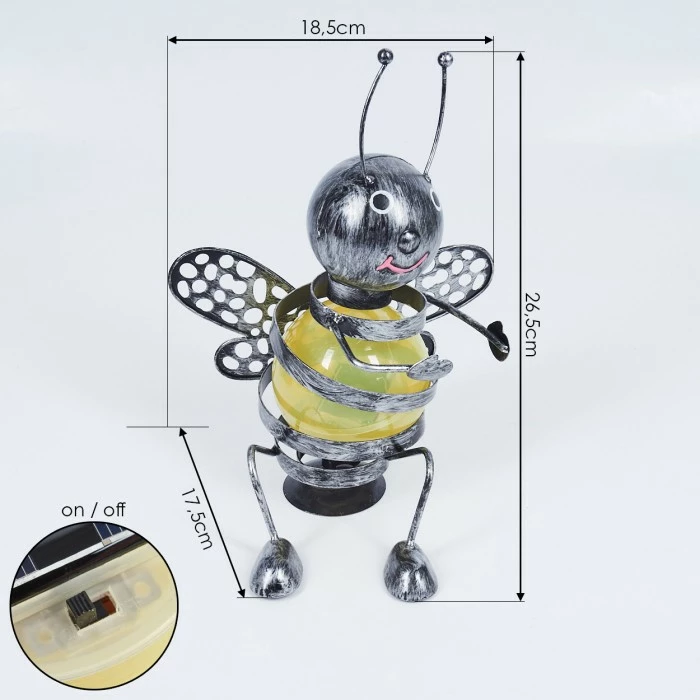 Hofstein Korro Solarleuchte LED Schwarz, Silber, 1-flammig 6 Hofstein Korro Solarleuchte LED Schwarz, Silber, 1-flammig – Bild 4