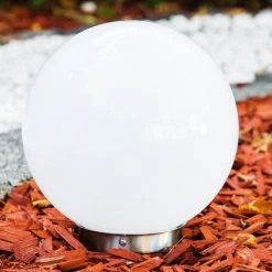 Hofstein Kugelleuchte Solar LED Edelstahl, 2-flammig -Günstiges Solarleuchten Geschäft kugelleuchte solar h169286 2