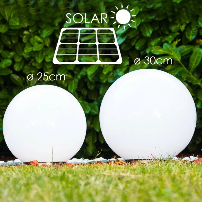Hofstein Kugelleuchten Set Solar LED Edelstahl, 2-flammig 4 Hofstein Kugelleuchten Set Solar LED Edelstahl, 2-flammig – Bild 2