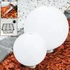 Hofstein Kugelleuchten Set Solar LED Edelstahl, 2-flammig -Günstiges Solarleuchten Geschäft kugelleuchten set solar h169286 h169262 0