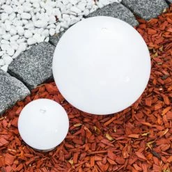 Hofstein Kugelleuchten Set Solar LED Edelstahl, 2-flammig -Günstiges Solarleuchten Geschäft kugelleuchten set solar h169293 h169262 7