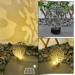 Hofstein Kupa Solar-Kugelleuchte LED Schwarz, Silber, 2-flammig