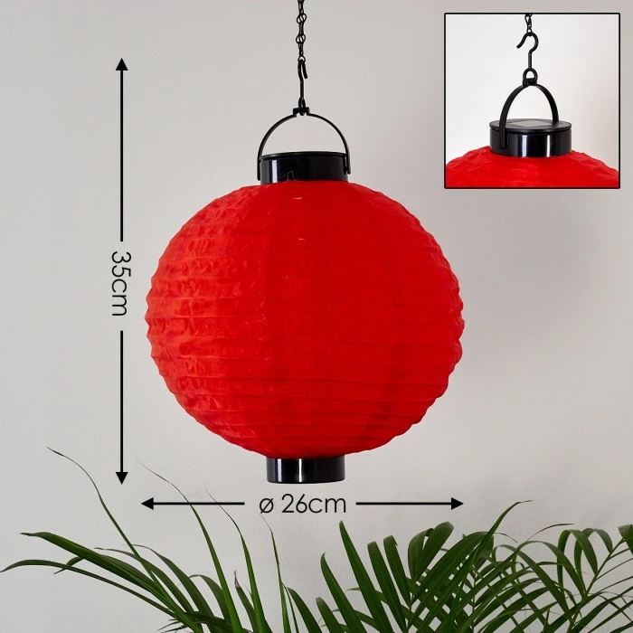 Hofstein Leogang Solar-Hängeleuchte LED Rot, Schwarz, 1-flammig 4 Hofstein Leogang Solar-Hängeleuchte LED Rot, Schwarz, 1-flammig – Bild 2