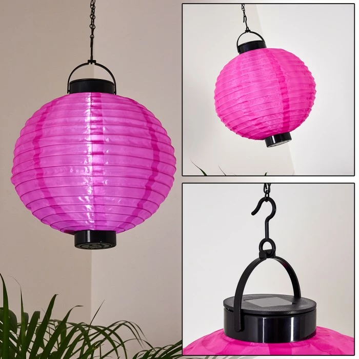 Hofstein Leogang Solar-Hängeleuchte LED Pink, 1-flammig 3 Hofstein Leogang Solar-Hängeleuchte LED Pink, 1-flammig
