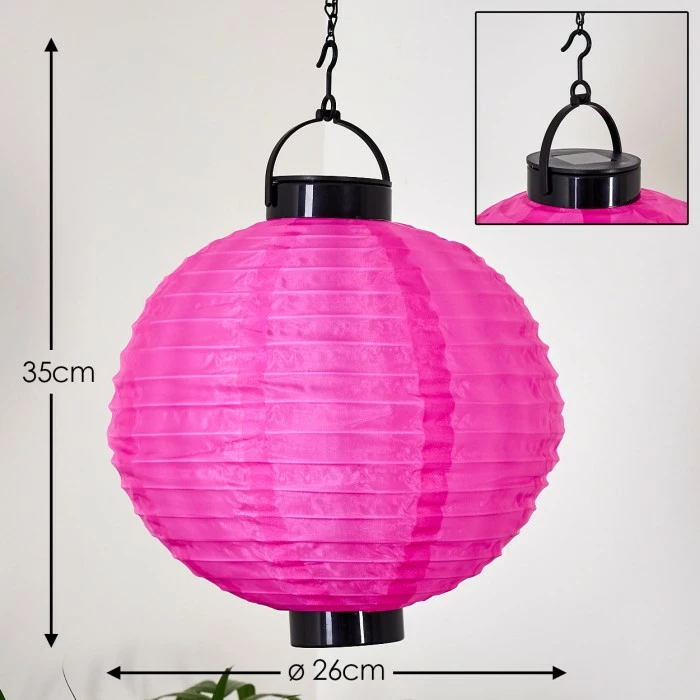 Hofstein Leogang Solar-Hängeleuchte LED Pink, 1-flammig 4 Hofstein Leogang Solar-Hängeleuchte LED Pink, 1-flammig – Bild 2
